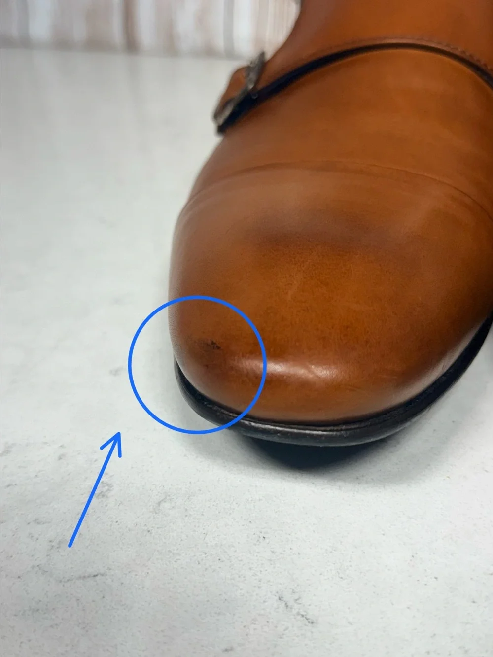Saks Fifth Avenue Tan Leather Double Monk Strap Oxfords